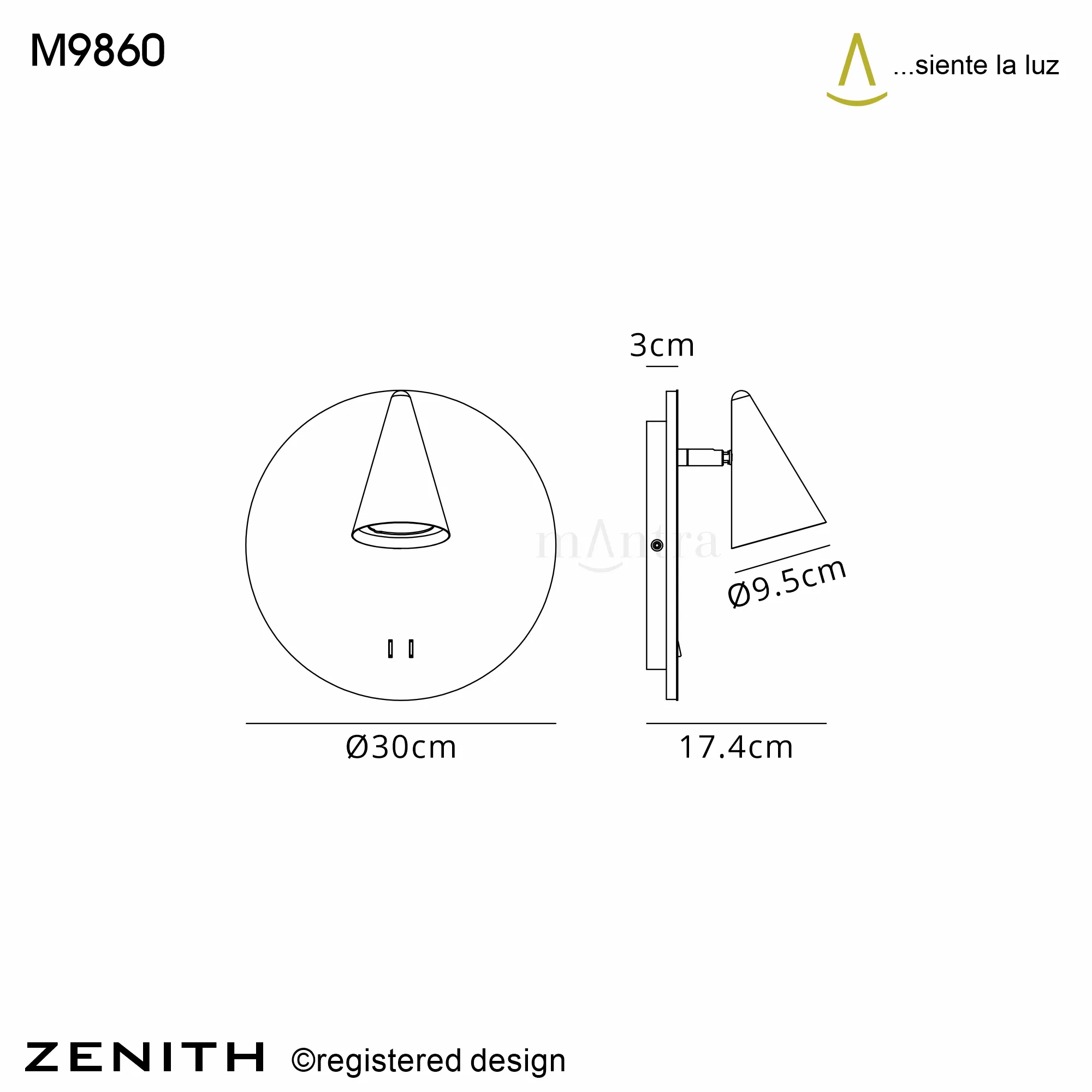 Ciclope Wall Lights Mantra Flush Wall Lights